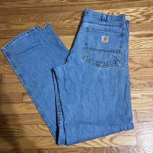 Carhartt Men's Blue Relaxed Straight Denim Jeans